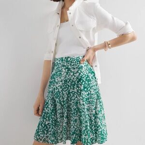 WHBM Floral Godet Flare Skirt